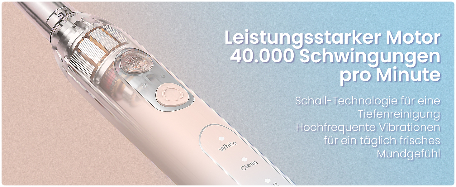 Електрична зубна щітка YUNCHI з USB-C зарядкою, 5 режимів, 8 насадок, для дорослих та дітей, блакитна