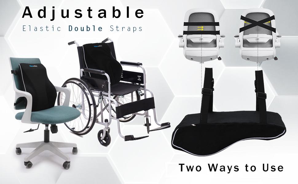 Подушка для попереку Niceeday для офісного крісла/автомобіля, з memory foam, ортопедична підтримка попереку 3D-сіткою, чорна