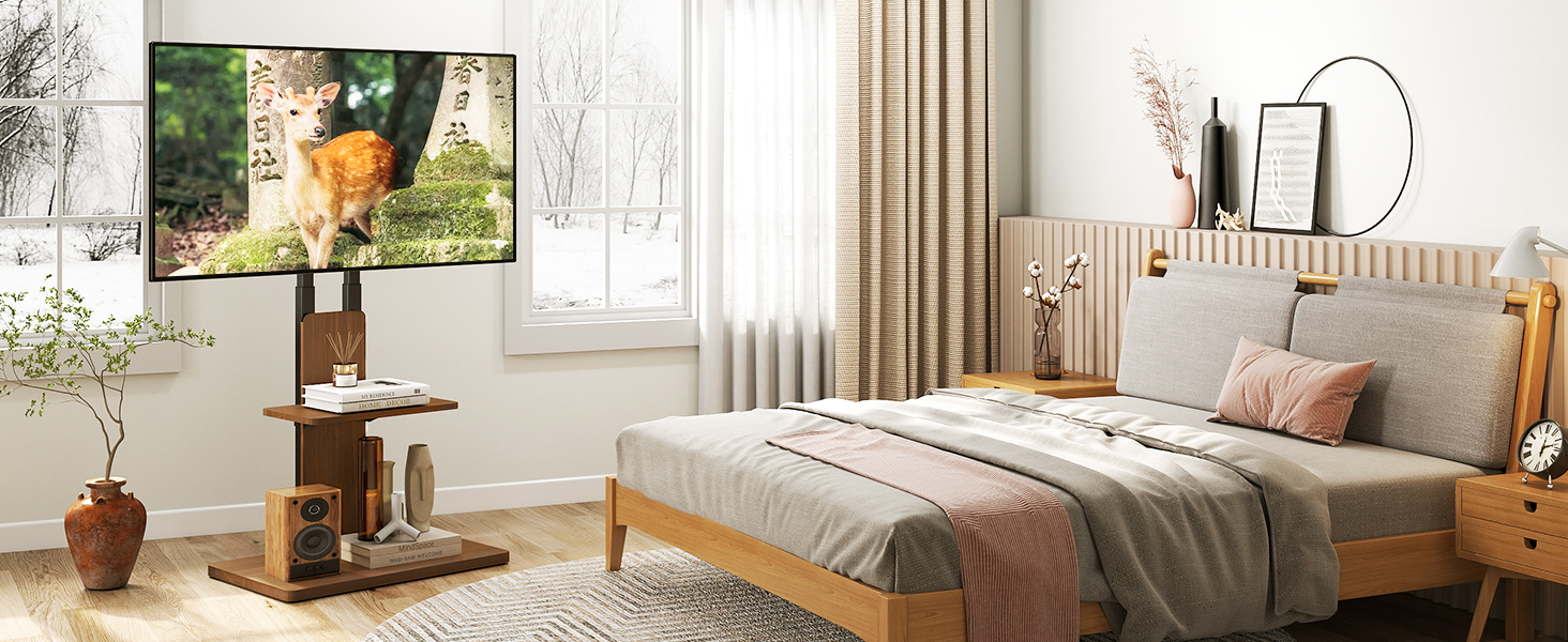 Підставка для телевізора TVON: мобільна, з регулюванням висоти, для 32-70 дюймів, до 45 кг, VESA 400x400 мм