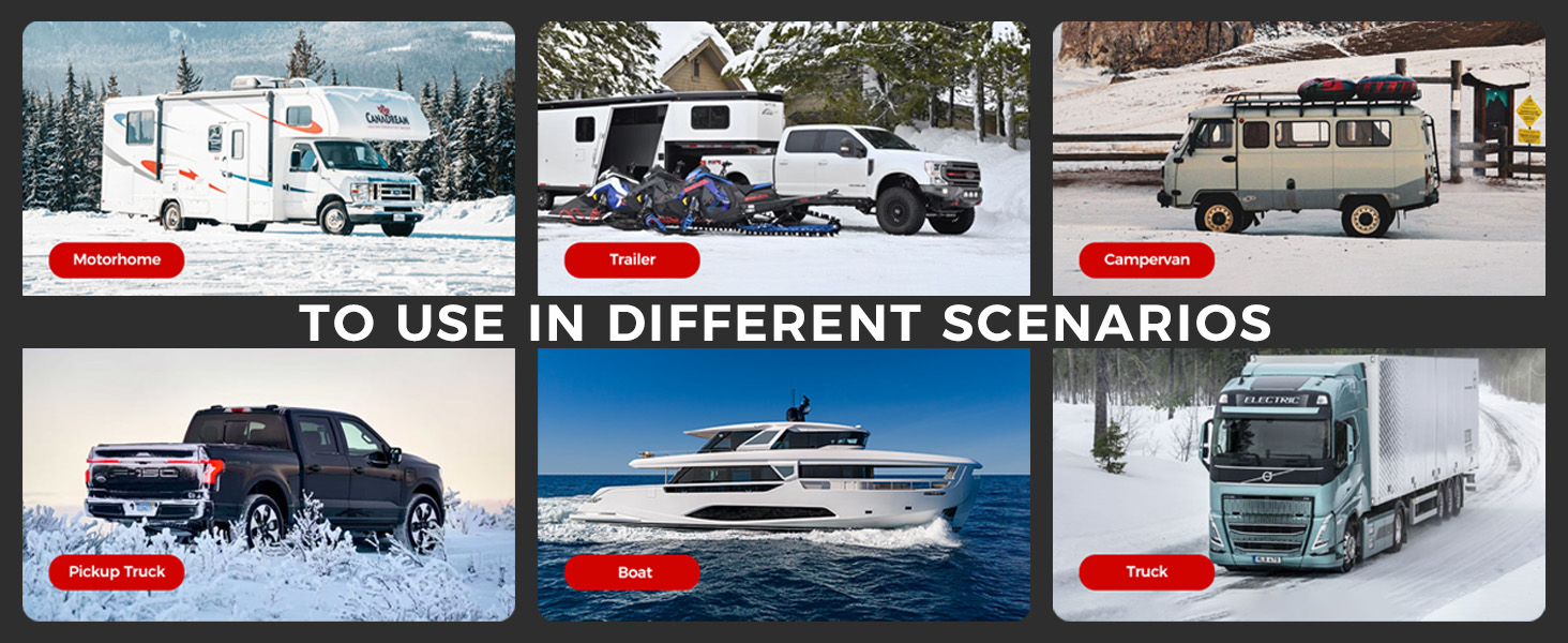 Дизельний опалювач 8kW з Bluetooth, 12V/24V/230V для вантажівки, автодому, транспорту. Автоматичний старт-стоп, 2025 (Помаранчевий)