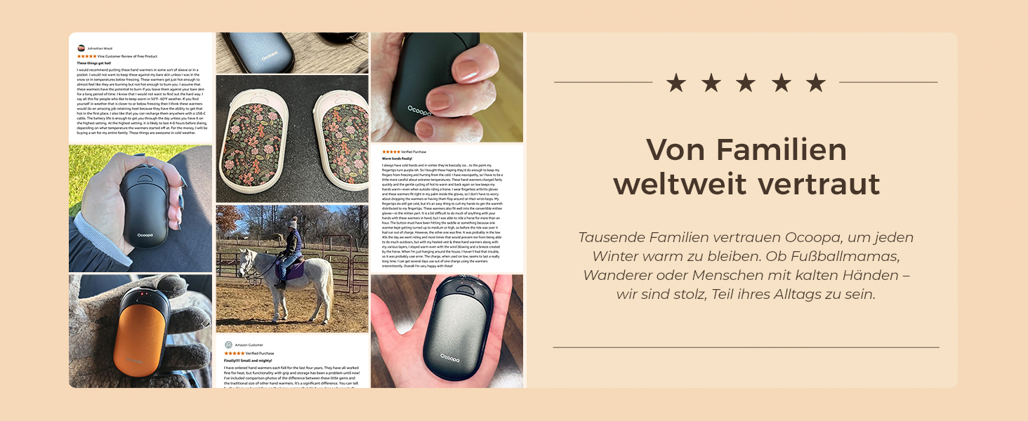 Електричні грілки для рук Ocoopa 2 шт. з магнітною основою, 5000mAh, 3 режими нагріву, компактні, для рукавичок, сумок, зимові аксесуари, подарунок для чоловіків та жінок (Lila_Weiß, Painted in Bloom (Ocoopa x Artist in Bloom)_Schwarz)