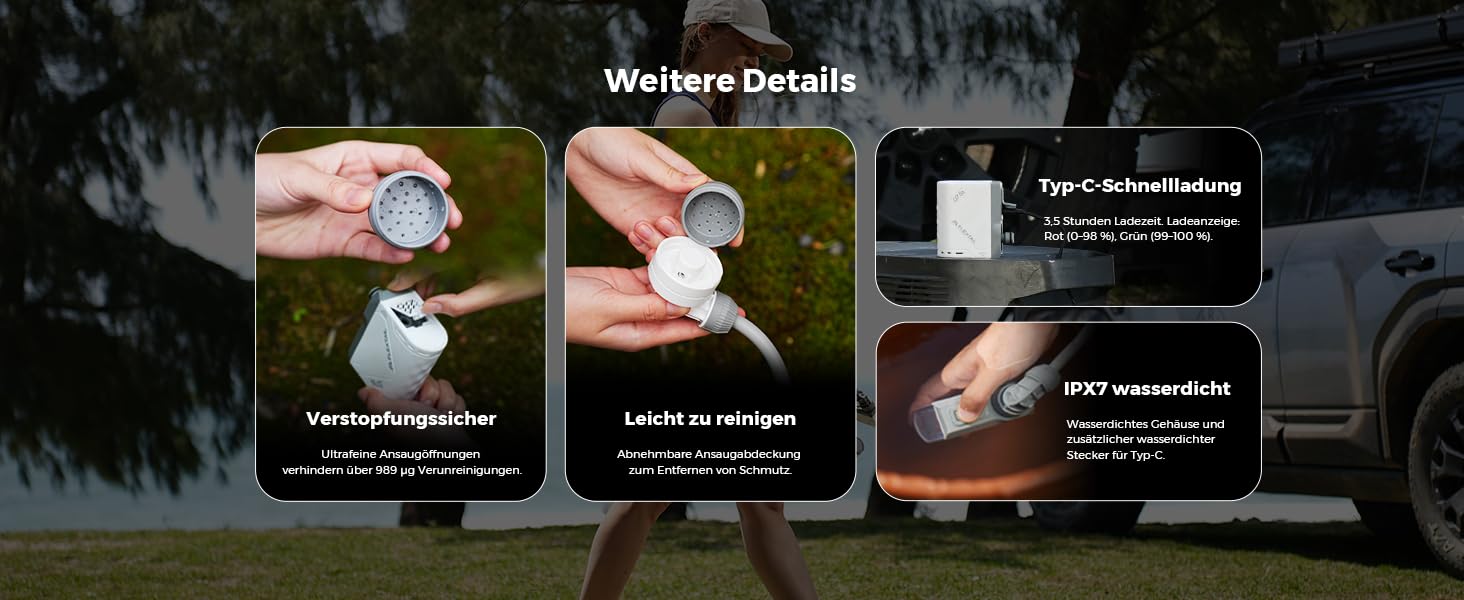 Портативна душова кабіна FLEXTAILGEAR Tiny Shower з помпою, 2.2м шланг, USB-C зарядка та 2 режими економії води, для відпочинку, подорожей, саду, пляжу та тварин