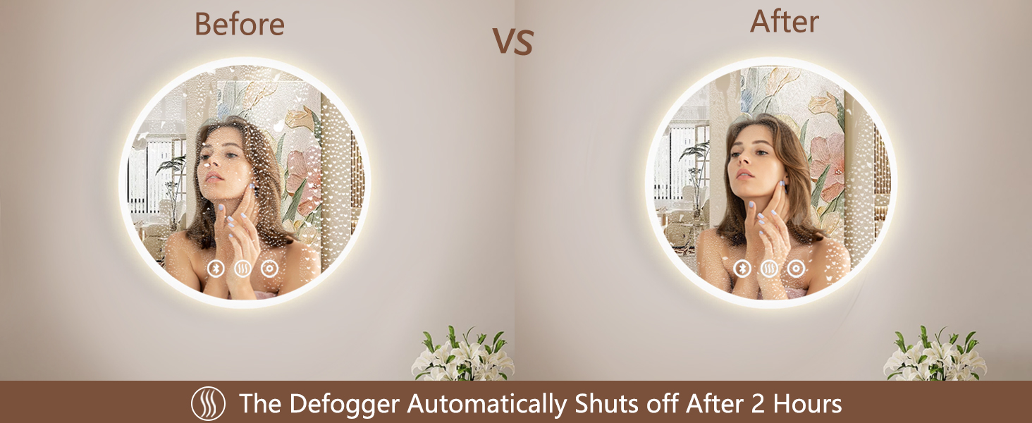 Дзеркало для ванної кімнати Habison з підсвічуванням 70x70 см LED, з годинником, сенсорним вимикачем, регулюванням яскравості, захистом від запотівання, 3-х кратним збільшенням, Bluetooth