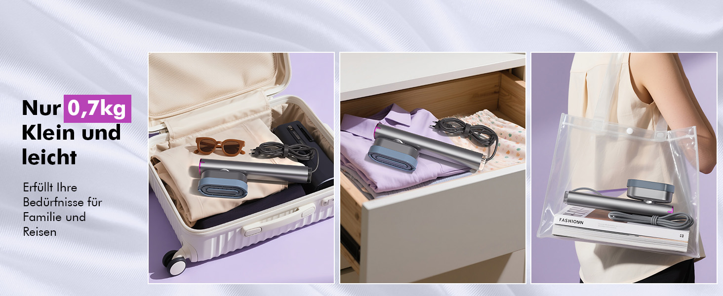 Портативний паровий випрямляч для одягу Stunden - 2 в 1 (праска + випрямляч), 1000 Вт, 110-240V, для подорожей та дому