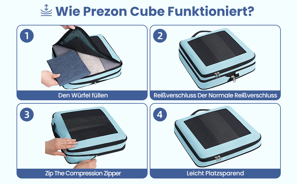 Набір компресійних органайзерів для подорожей з сіткою, розширювані пакувальні куби для одягу в валізу, чорний, 6 шт.