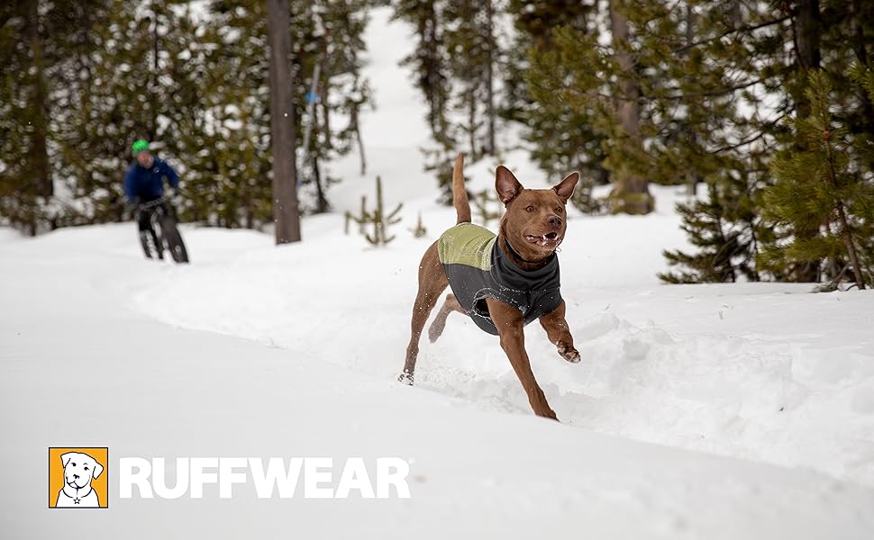 Светр зі зміною клімату RUFFWEAR, погодостійка куртка для собаки з рукавами кепки, кедрово-зелений, розмір S