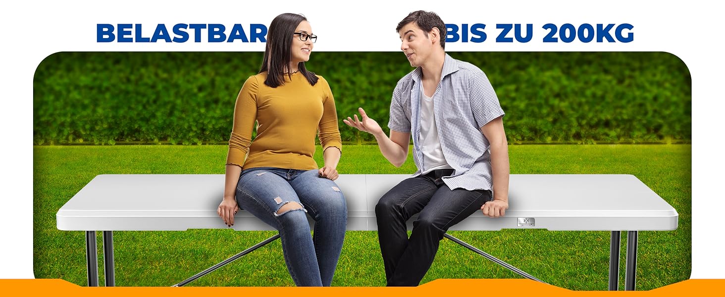 Стол KESSER® для пікніка, кемпінгу та саду, розкладний, 183x76 см, на 6 осіб, з чохлом та ручкою, антрацит