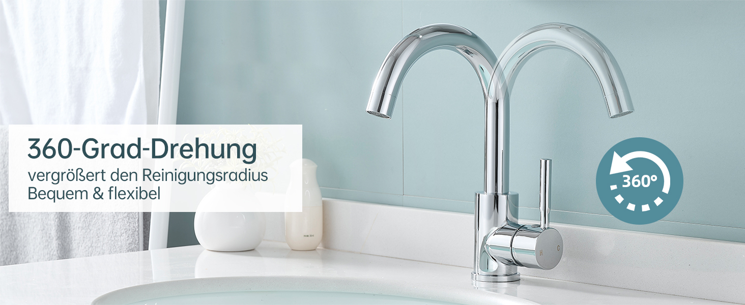 Змішувач для ванної кімнати Fransiton Bad Hoch, водозберігаючий, хром