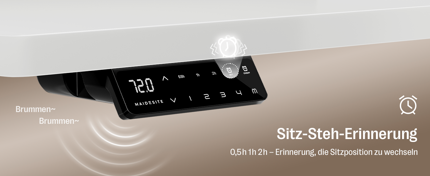 Електричний регульований стіл MAIDeSITe S2 Pro 140x70 см, білий каркас + стільниця - стоячий стіл з електроприводом, вантажопідйомність 160 кг, захист від зіткнень