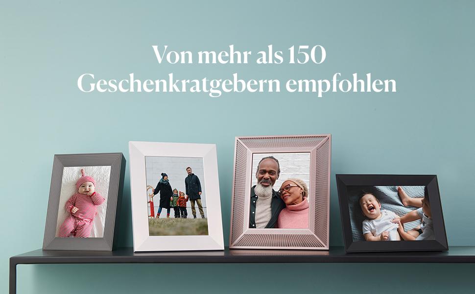 Розумний цифровий фотоальбом Aura Carver 10.1 дюйми HD Wi-Fi Cloud, безлімітний хмарний сховище, відправка фото з будь-якого місця - Gravel 10' - Чорний