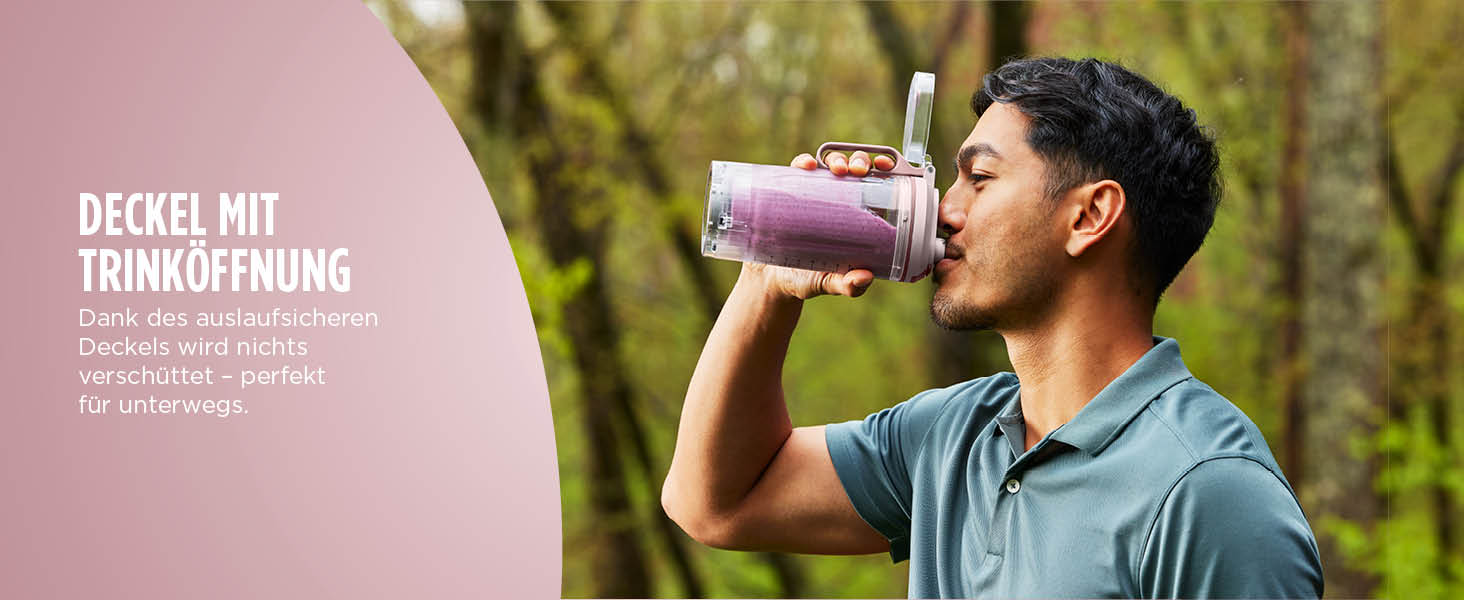 Портативний блендер Ninja Blast Max: 570 мл, акумулятор, чаша та кришка, 3 функції, для смузі та протеїнових коктейлів, рожевий (BC251EULD)