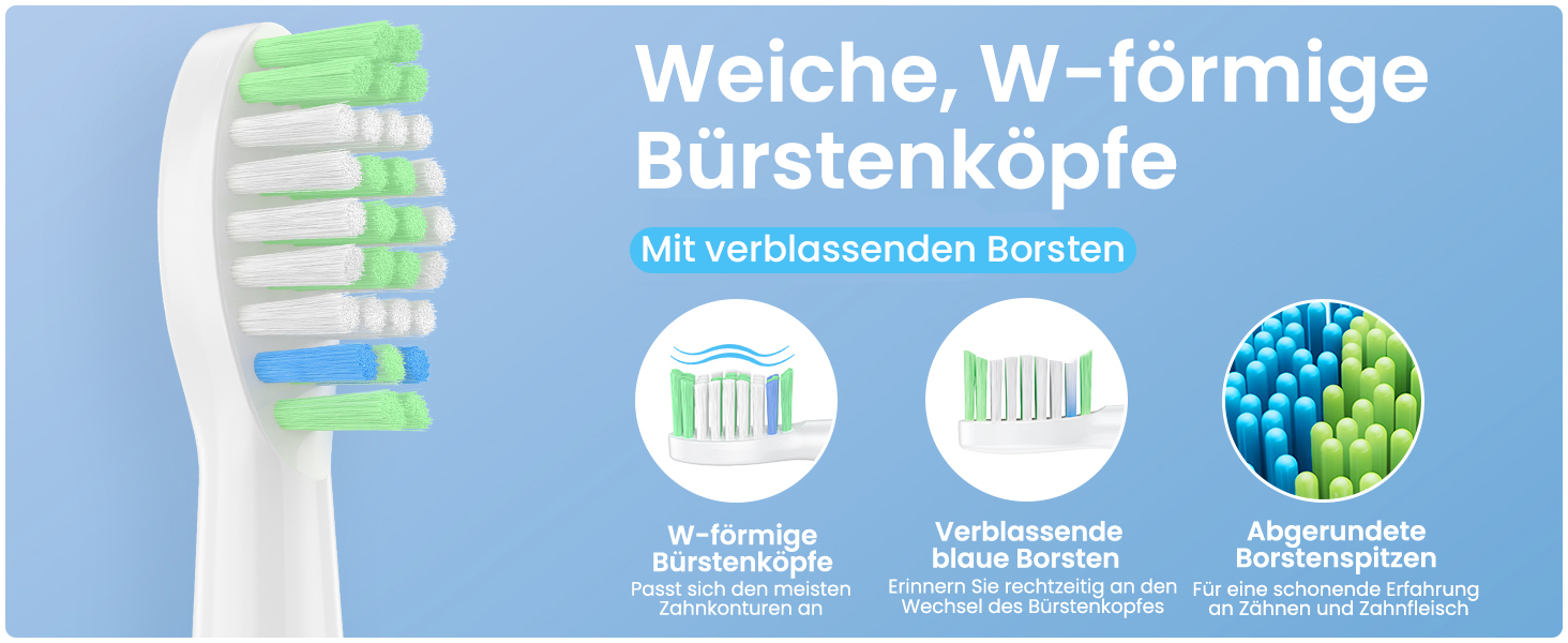 Електрична зубна щітка YUNCHI - звукова, для дорослих та дітей, 40000 VPM, USB-C, 5 режимів, 8 насадок + чохол, блакитна