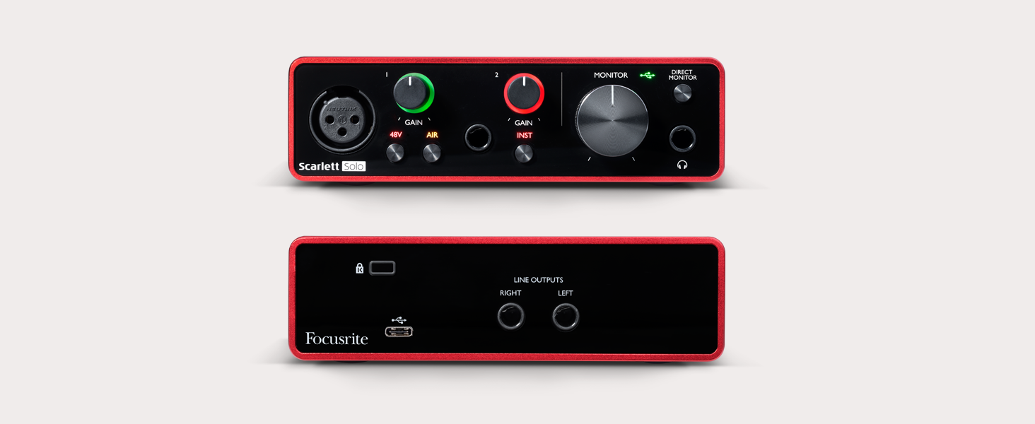 Focusrite Scarlett Solo 3rd Gen USB Аудіоінтерфейс для гітаристів, вокалістів та музикантів - Bundle