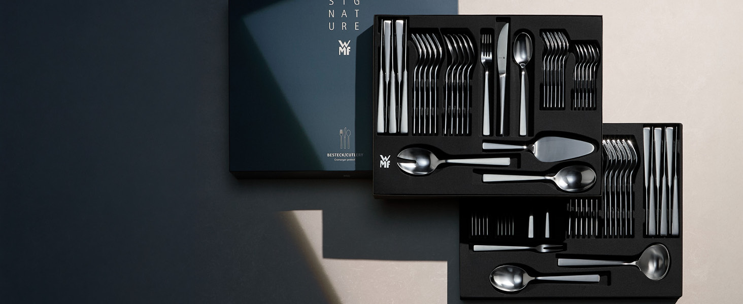 Набір столових приборів WMF Corvo на 6 осіб (30 предметів), нержавіюча сталь Cromargan protect, матове покриття, стійкий до подряпин, придатний для миття в посудомийній машині