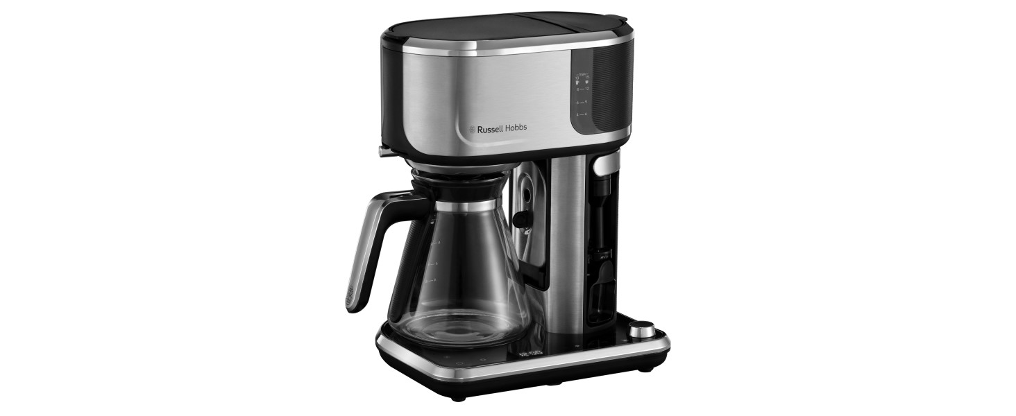 Електричний чайник Russell Hobbs Attentiv 26200-70 зі скляним корпусом, регулятором температури (40-100°C) та ситом для чаю, 1.7л, 2400Вт, нержавіюча сталь