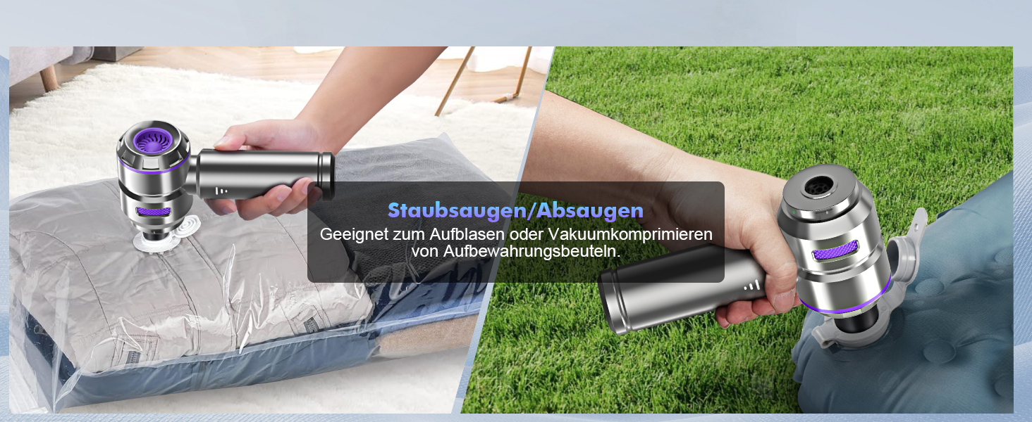 Акумуляторний ручний пилосос 4-в-1 для авто та дому, бездротовий пилосос з потужністю 28000Па та електричним обдувом (3 режими, 24000 об/хв) для прибирання салону, кухні, ПК та диванів