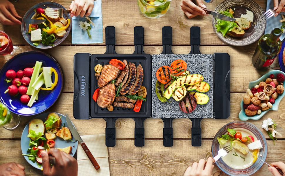 Раглеті гриль Cusimax для 8 осіб з регулюванням температури, антипригарне покриття, 1500W, CMRC-300