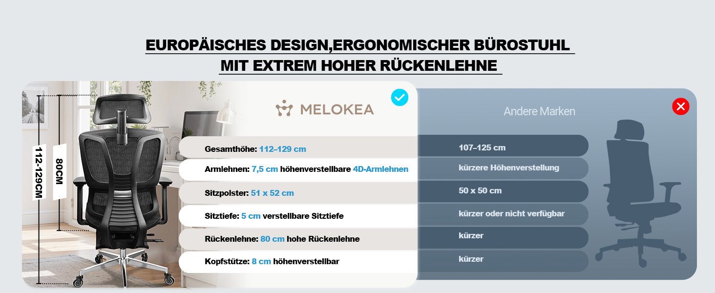 Ергономічне крісло для офісу, 4D підлокітники, регульована глибина сидіння, 4-ступеневий нахил, гумові колеса, сітчаста сидіння, висока спинка, для великих людей, Homeoffice & Gaming, ергономічне крісло для робочого столу (Чорний – з підставкою для ніг, сітчасте сидіння)