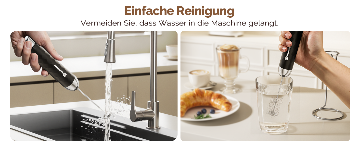 Електричний пінний вершковий вінчик Maestri House LunaFro 2.0, бездротовий, з регулюванням швидкості, чорний