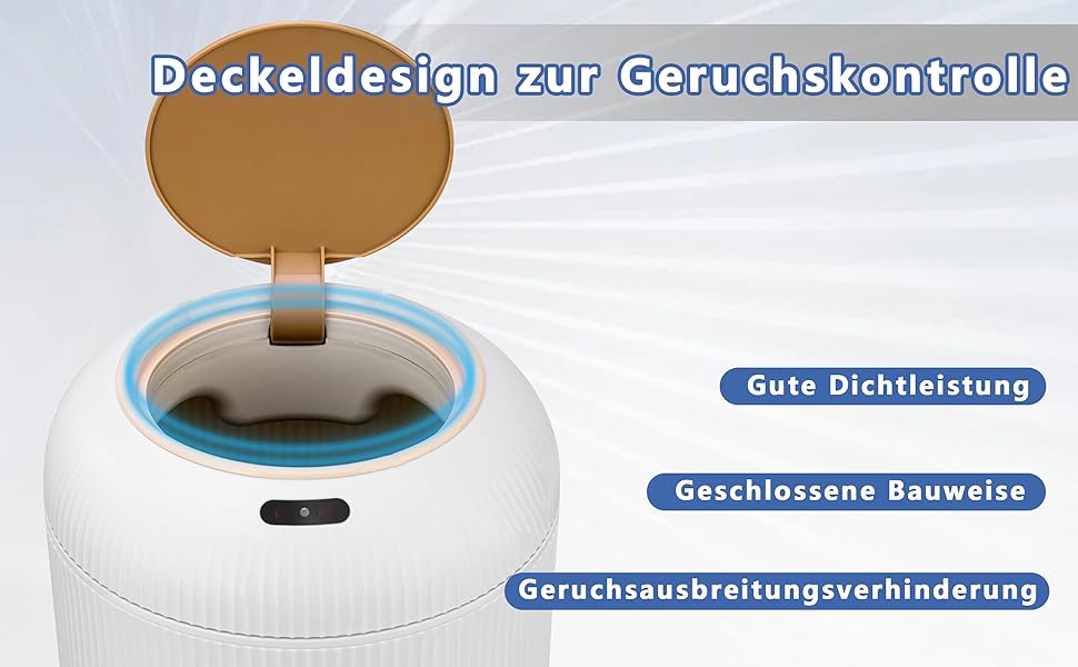 Автоматичний сміттєвий бак з сенсором 12L - Білий сміттєвий бак з датчиком для кухні, ванної кімнати, офісу та туалету. Безшумний, волого- та герметичний, з ніжками.