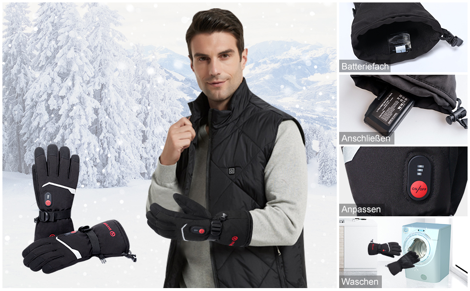 Обогревні рукавиці SAVIOR HEAT для чоловіків та жінок, акумуляторні, для катання на лижах, сноуборді, мотоциклі, прогулянках та походах