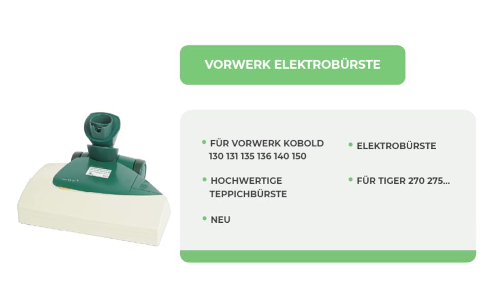 Електрична щітка Vorwerk EB 351 для ворверка кобольда 130 131 135 136 140 150 і Тигра 270 275