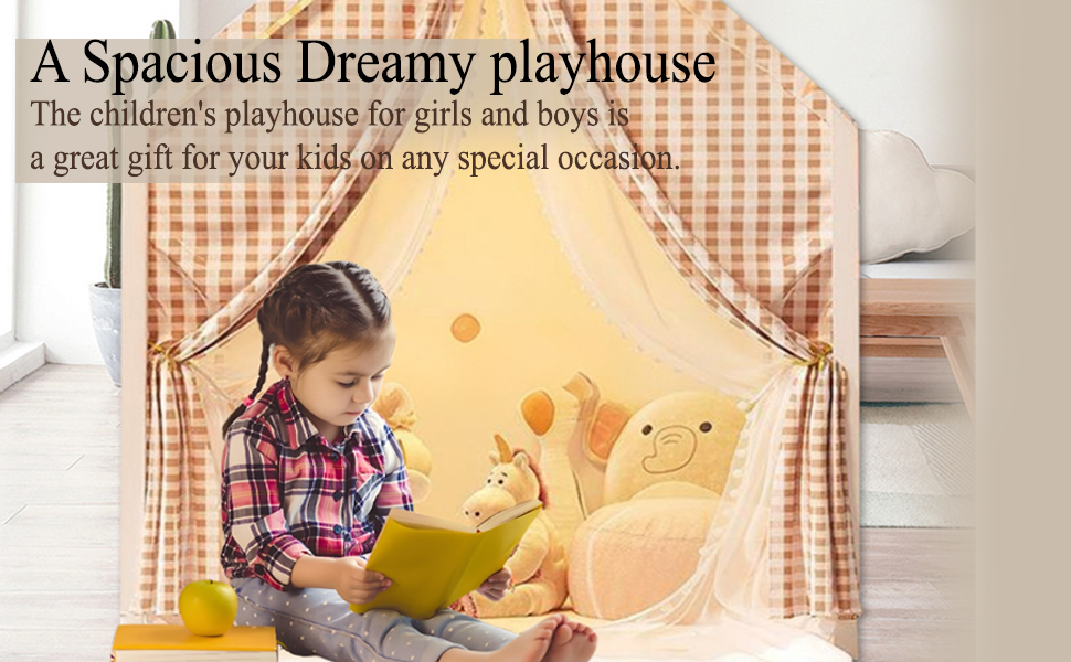 Дитячий намет для гри в приміщенні JRUKM, ігровий будиночок для дівчаток та хлопчиків, намет-ігровий будиночок для дитячої кімнати, ігри та читання, хакі