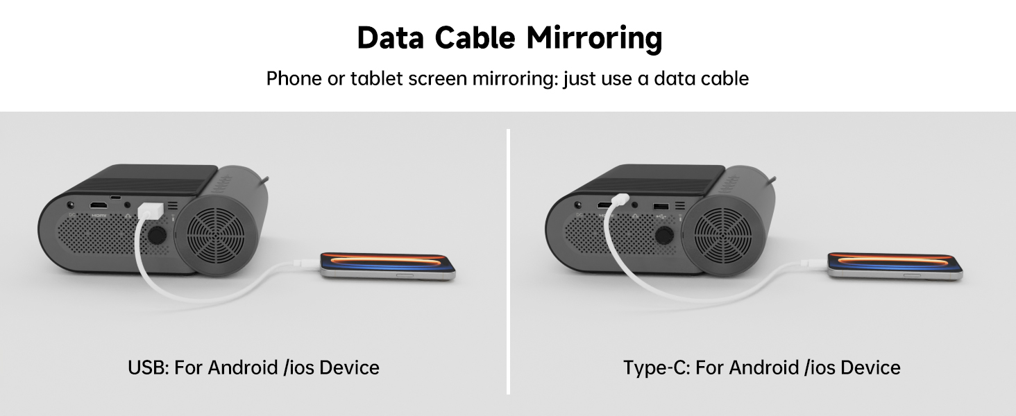Портативний проєктор Vamvo WiFi 1080P для телефону/планшета/ноутбука/TV Stick