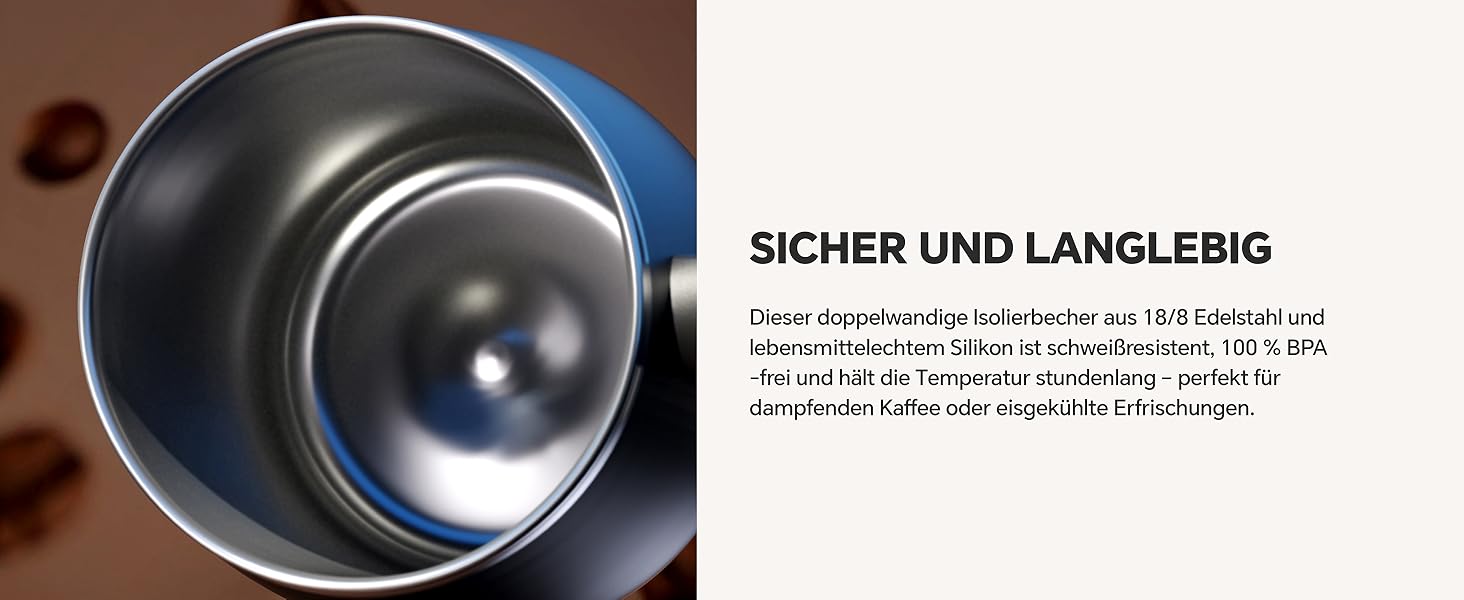 Кружка для кави та чаю Ideus 470 мл з нержавіючої сталі, подвійні стінки, ізольована, з неслизьким ручним тримачем та кришкою-модулем, великий об'єм, колір: трав'яний зелений