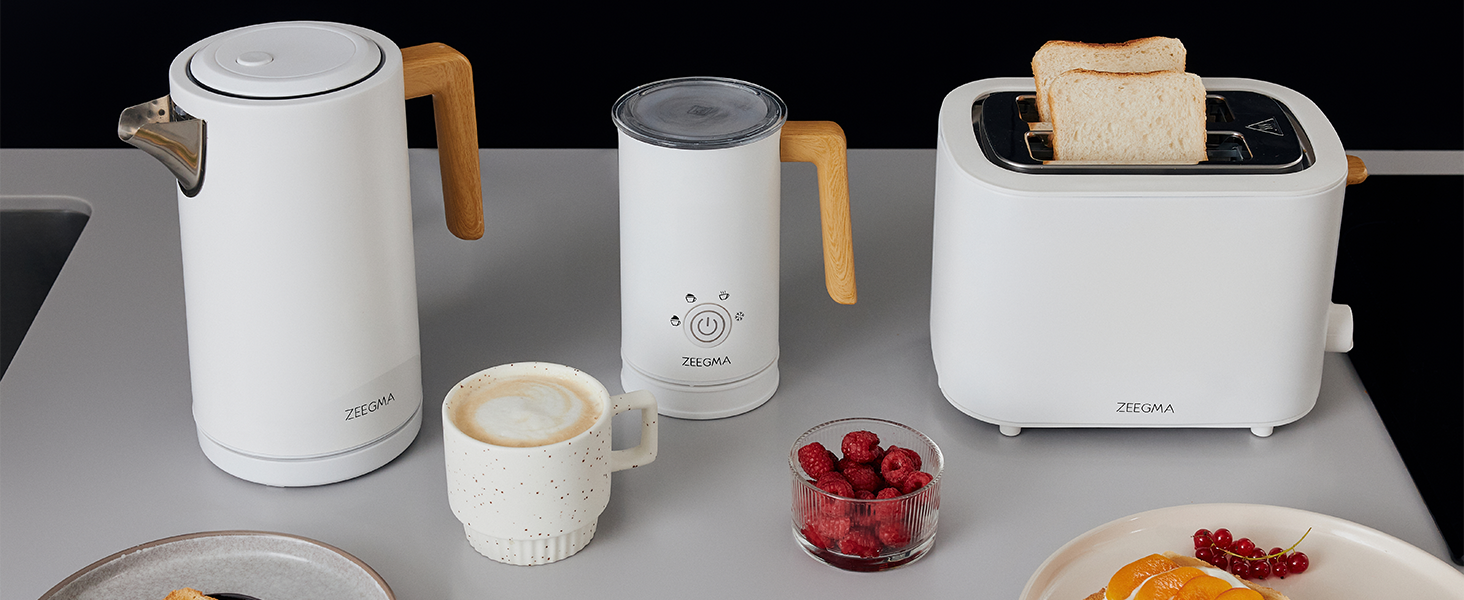 Електричний спінювач молока ZEEGMA MILKEE, 500 Вт, 650 мл, для капучино, лате, какао, антипригарне покриття, сенсорне керування (Чорний)