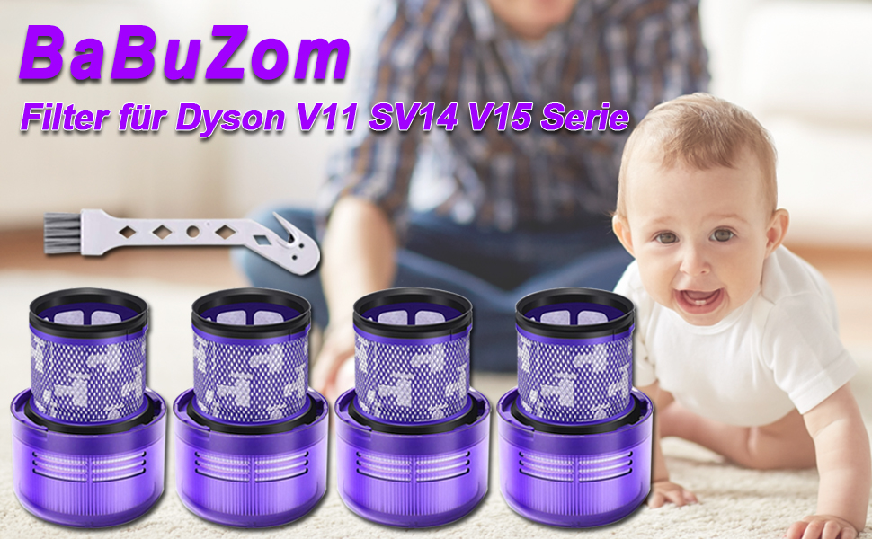 Змінний фільтр BaBuZom для пилососа Dyson V10/SV12, можна мити, 4 шт. и