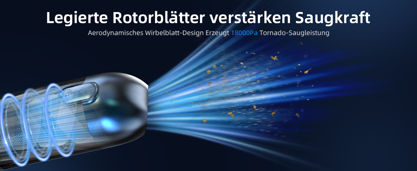 Ручний автомобільний пилосос Carehabi, потужність всмоктування 18000Па, 3 режими роботи, з мийним HEPA-фільтром для авто, дому та шерсті тварин