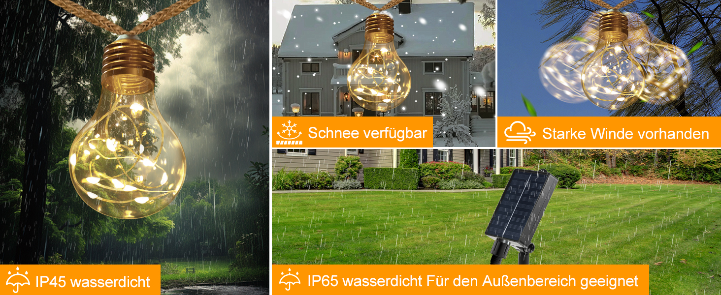 LED гірлянда сонячна для вулиці 10м, 16+1 G40, регульована яскравість, 3 режими, пульт дистанційного керування, вологостійка, тепле біле світло, для саду, балкону, декору вечірок