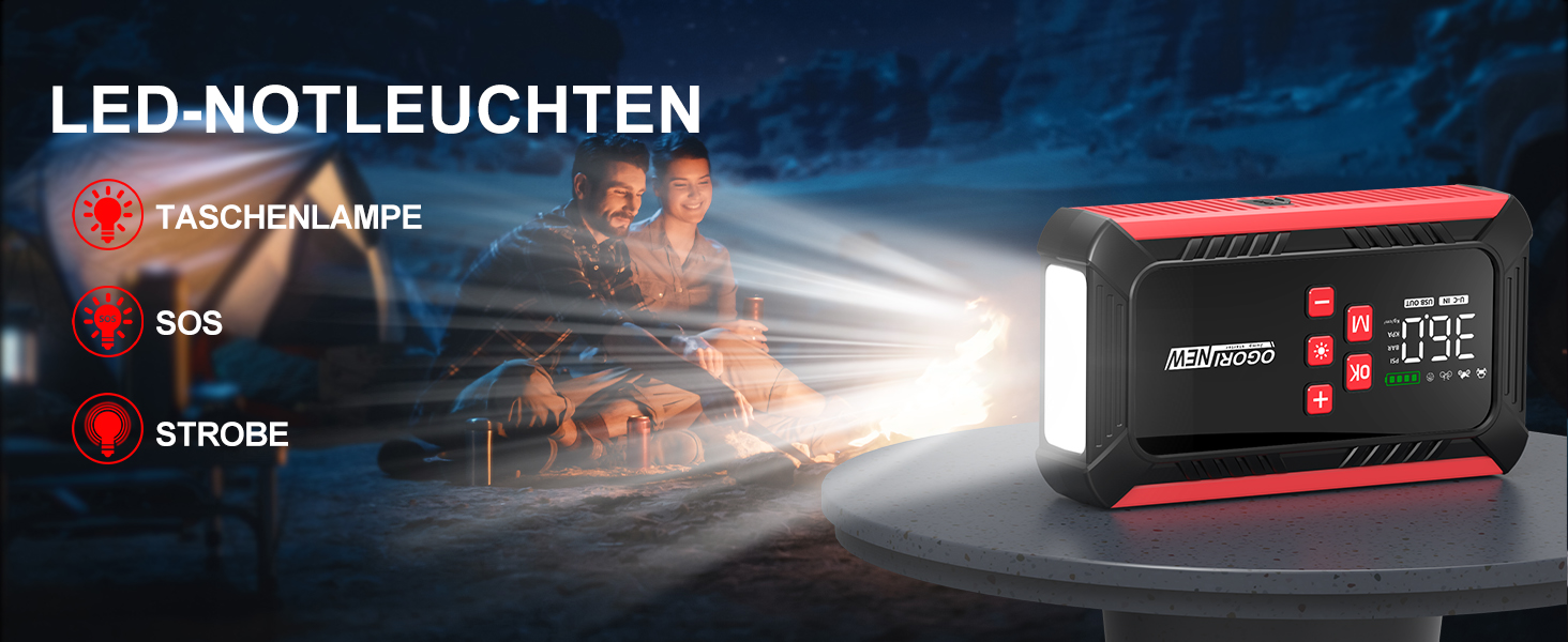 Powerbank для автомобіля з компресором 150 PSI, 7000A, 12V, 8L/10L (бензин/дизель), LED-ліхтарик