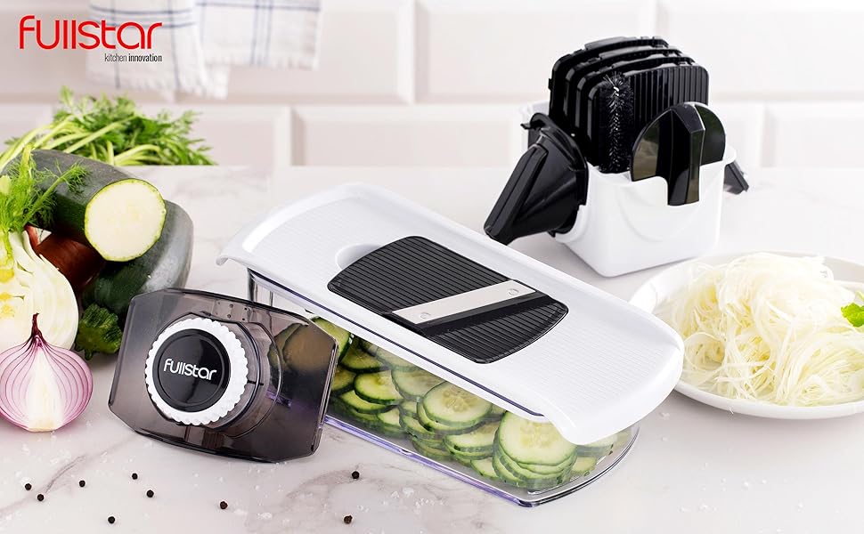 Мандоліна для овочів Gemüsehobel: набір 6-в-1 для нарізки овочів та фруктів | Нарізна терка для кухні