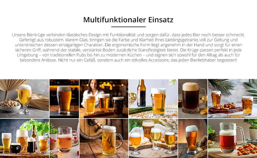 Набір келихів для пива Glasmark KROSNO 1992 Biertulpen 6 шт, 500 мл - для Pils, Stout, коктейлів, придатні для мийки в посудомийній машині