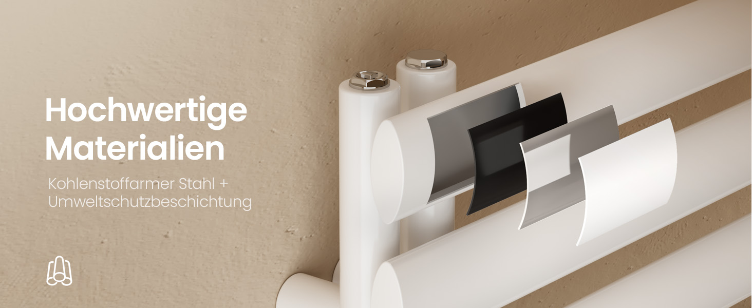 Електричний рушникосушар EMKE Oval, 1120x400 мм, білий, 408 Вт