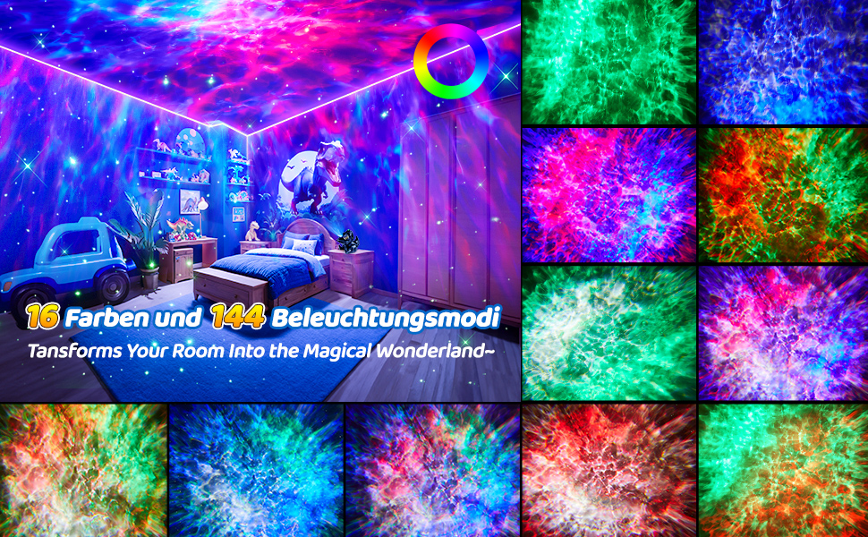 Проєктор зоряного неба Динозавр One Fire з Bluetooth, 144 режими, нічник для дітей з пультом, новорічний декор