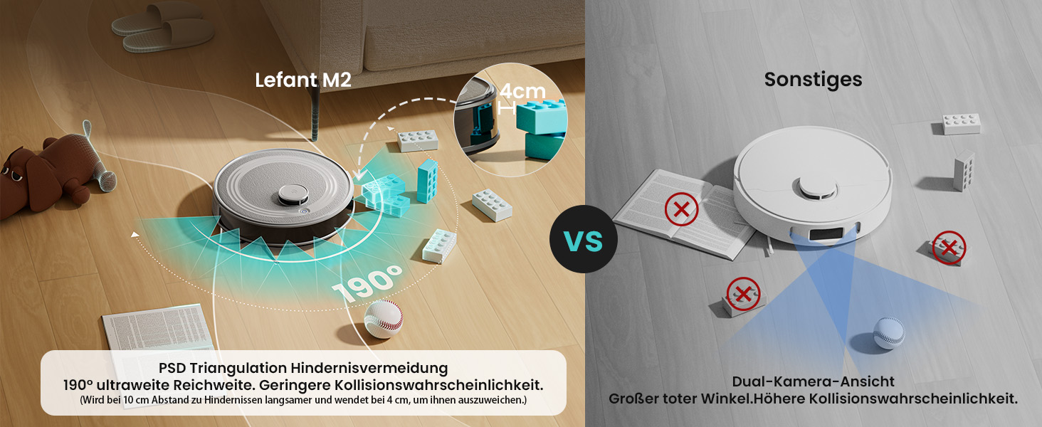 Робот-пилосос LEFANT M2 з функцією миття, LiDAR-навігація, зони заборони, потужність 6000Pa, час роботи 140 хв, багатоступеневе мапування, для шерсті тварин, килимів та твердих підлог M2-G