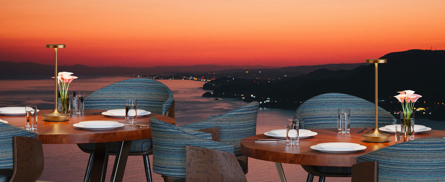 LED настільна лампа бездротова з димуванням, 3 кольори, 6000 mAh, IP54, для дому та кемпінгу (2 шт.)