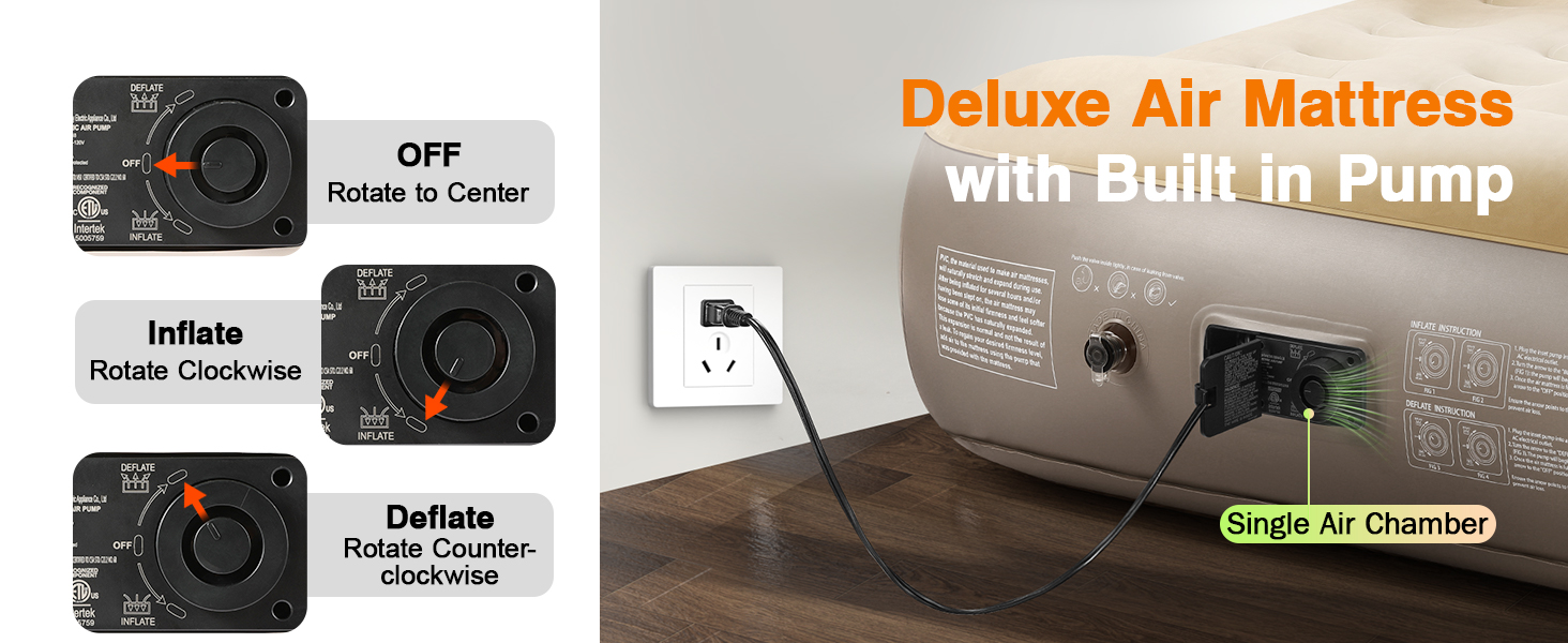 Надувне ліжко Lewondr на 2 особи з вбудованим насосом, 203x152x33 см. З подушкою, самонадувне, для кемпінгу, дому, гостей, подорожей (250 кг MAX), кольору хакі