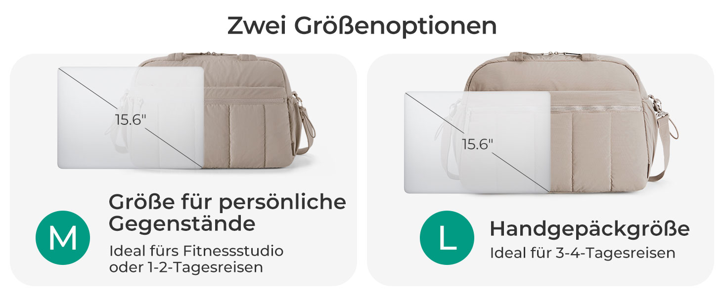 Спортивна сумка-даффл BAGSMART Puffer на 24л для подорожей та тренувань, жіноча сумка-вікенд (колір: верблюжий, розмір S)