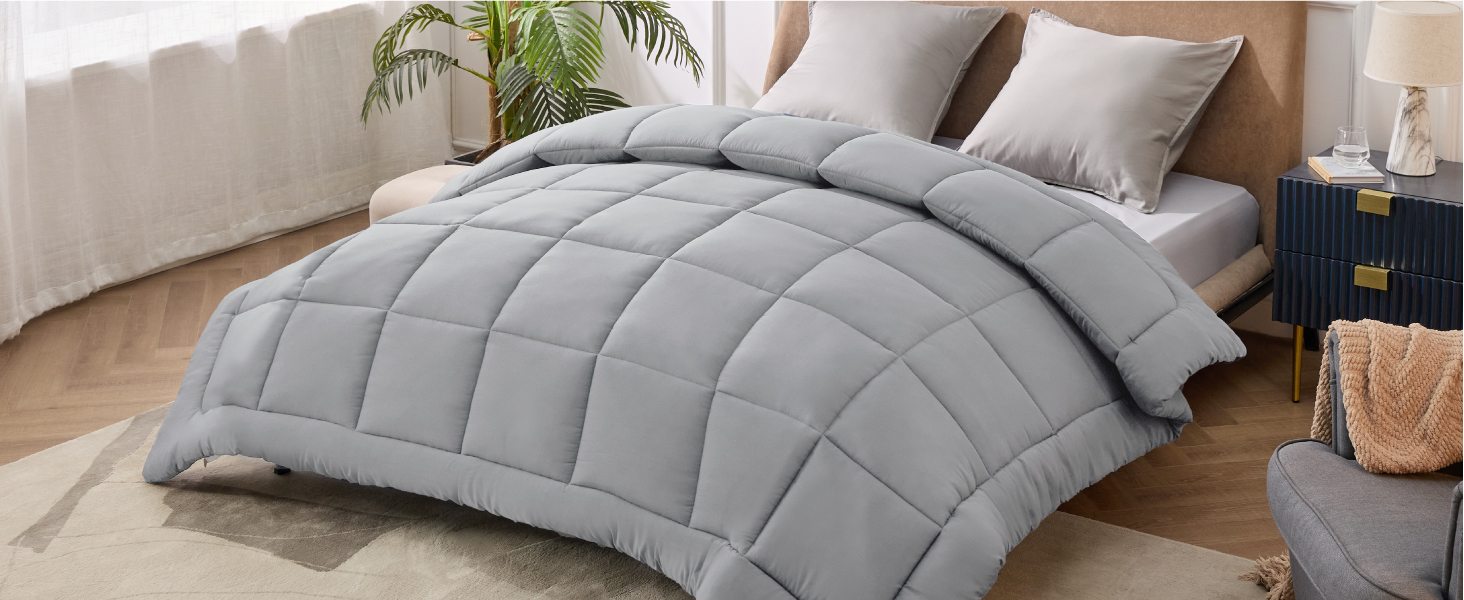 Ковдра зимова BEDSURE 200x200, 450GSM, Oeko-Tex, Allergy-Freely, Синій, 240x220 см