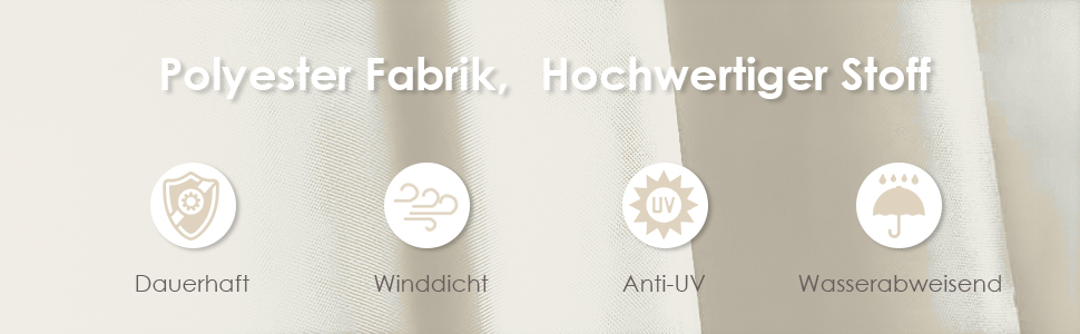 Садова парасолька від сонця Alu Ampelschirm з рукою-курбом, діаметр 300 см, бежева, з UV-захистом та водовідштовхувальним покриттям