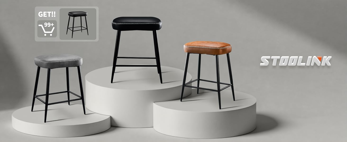 Набір з 2 барних стільців з мікрофібри, ретро стиль, з підніжкою, 62.5 см, без спинки, сірий (чорна шкіра)