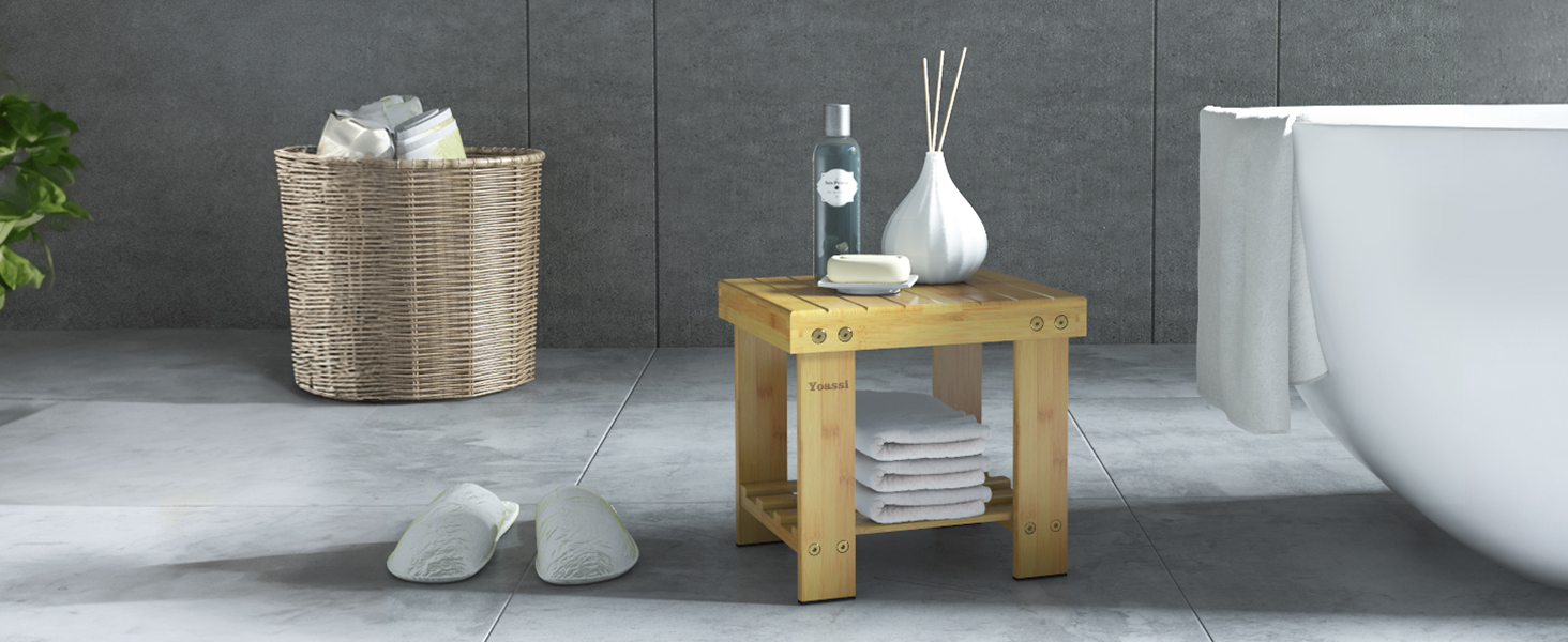 Вінтажний бамбуковий пуф-табурет - 27x23x25 см. Міцний, антиковзний, для дітей, як журнальний столик, підставка для квітів