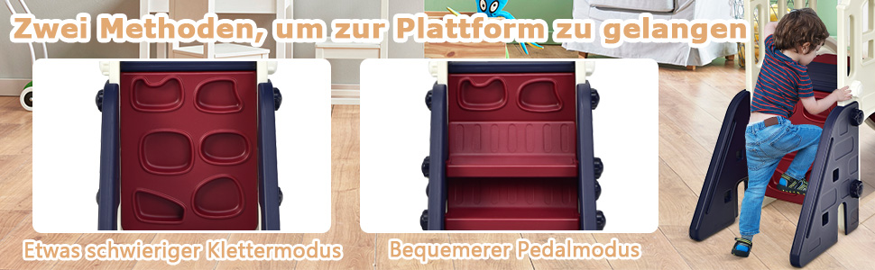 Дитячий ігровий комплекс COSTWAY 6-в-1: гірка, драбинка, баскетбольний кошик, кільця, тунель, телескоп (Рожевий)