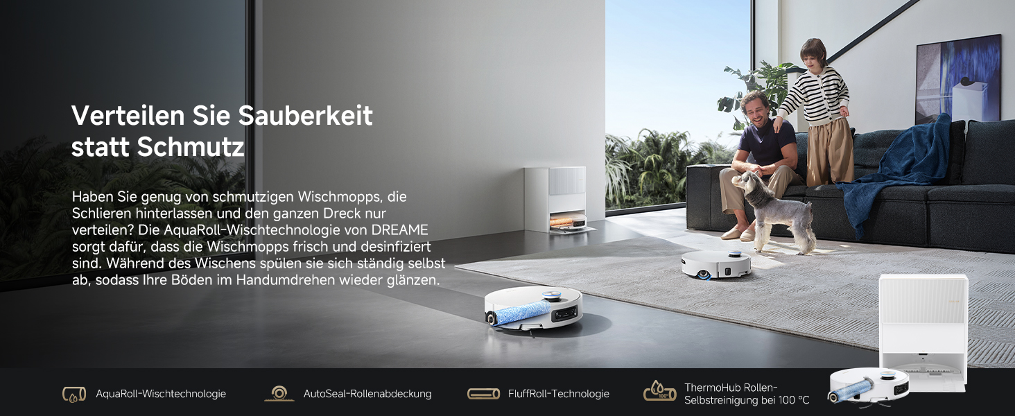 Робот-пилосос Dreame Aqua10 Ultra: миття та сухе прибирання, 30000Pa, 8 см, самоочищення, автоматичне спустошення, голосове керування