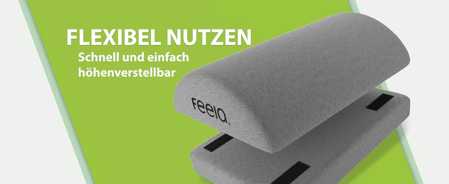 Підставка для ніг під стіл Feela® – ергономічна підставка для ніг, footrest, foot rest для комфорту (темно-сіра) без термосумки