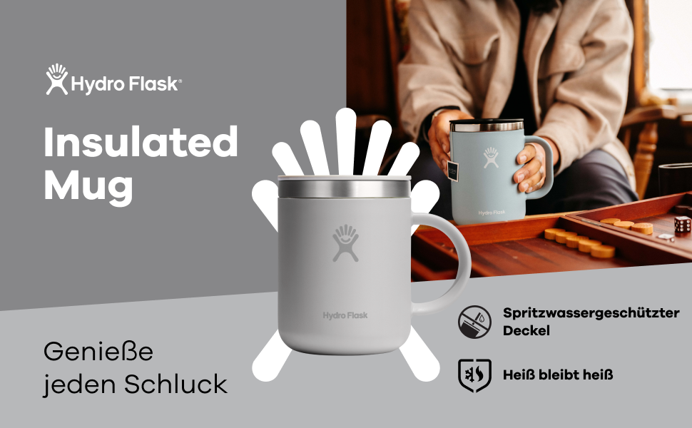 Термокружка Hydro Flask 354 мл (12 oz) з нержавіючої сталі, чорна, з кришкою та ручкою